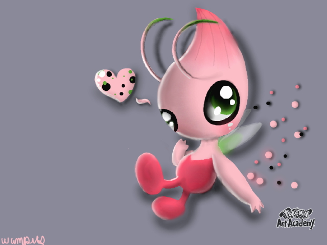 Shiny Celebi pokemon pink drawing cute...