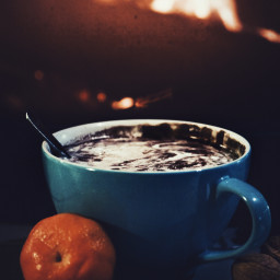 cozy cold fire mug hotchocolate