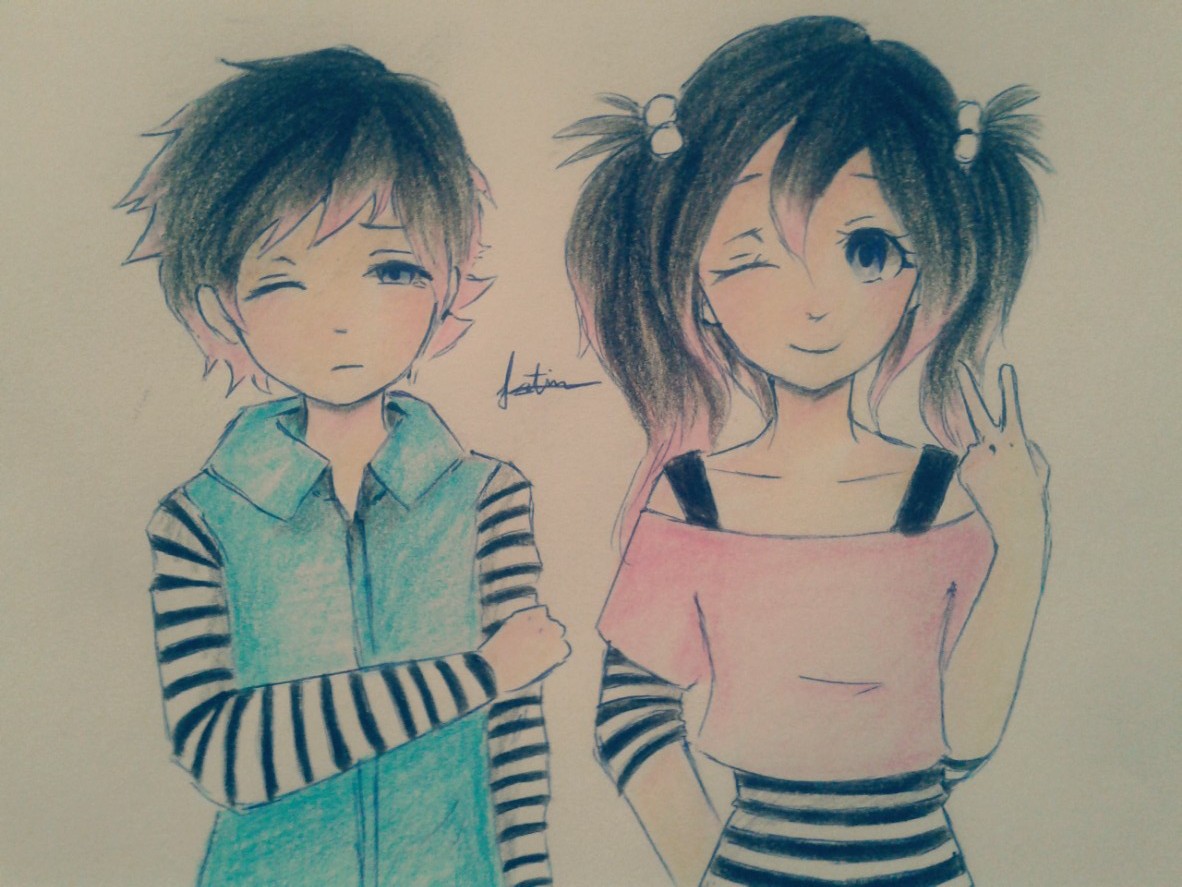 Boy And Girl Best Friends Drawing Anime