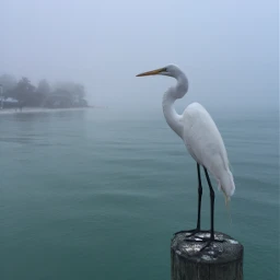 wppvacation florida egret pier fog